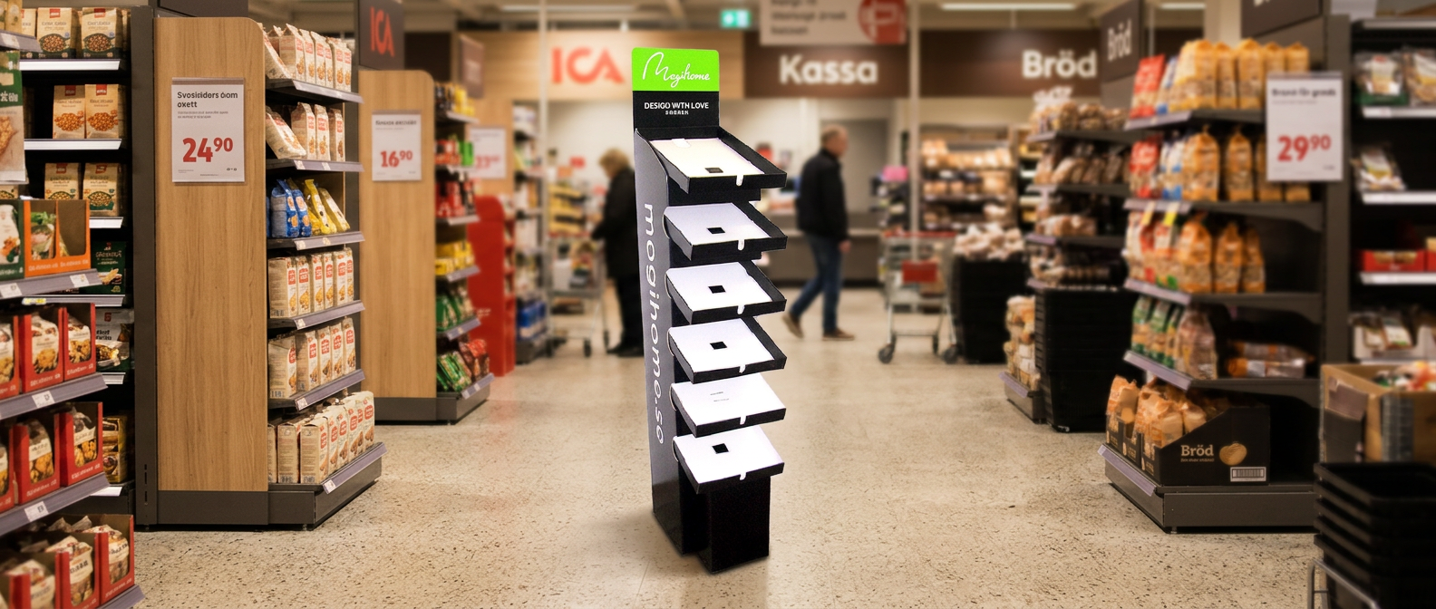 Golvställ med hyllplan