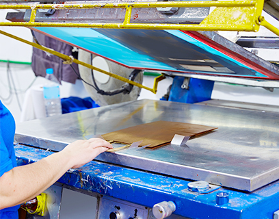 Arbete i Seriflex tryckeri